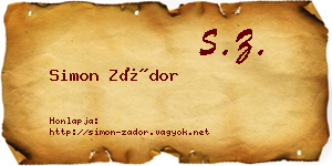 Simon Zádor névjegykártya